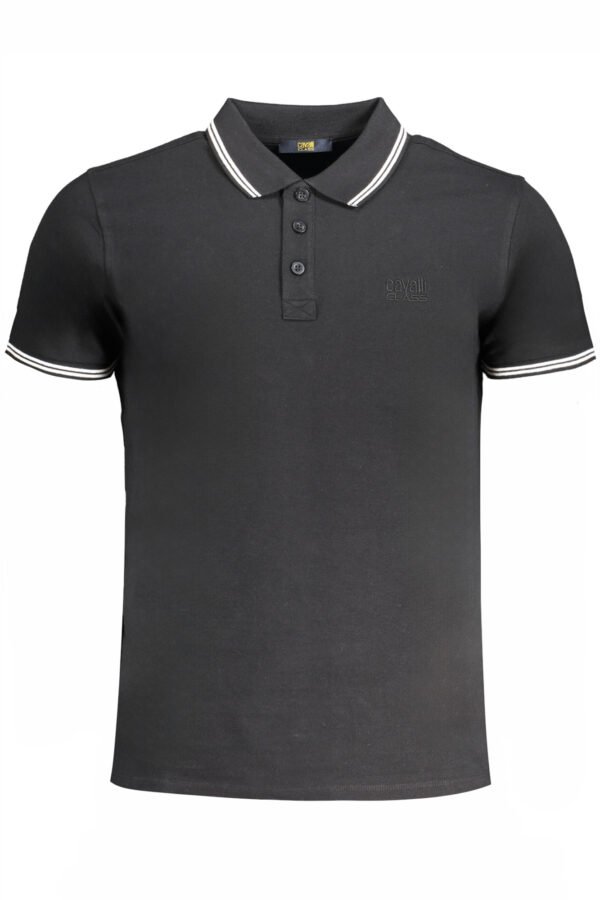 cavalliclasspolomanichecorteuomonero_1.jpg CAVALLI CLASS MEN'S SHORT SLEEVED POLO SHIRT