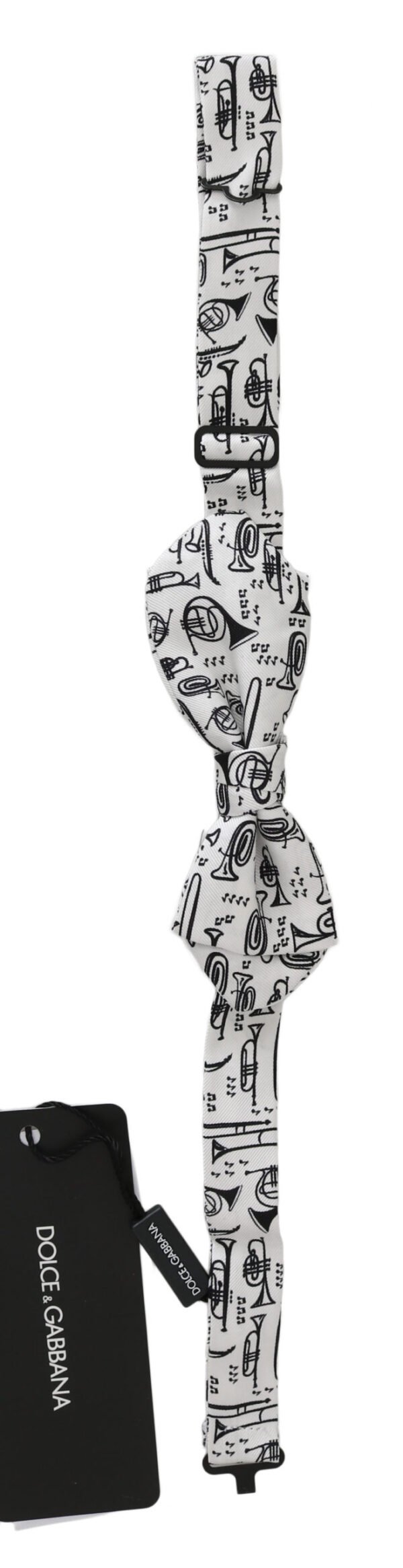 1002821.jpg Elegant White Silk Bow Tie for Sophisticated Evenings