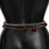 1379929.jpg Elegant Floral Rose Waist Belt in Vibrant Red