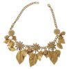 Elegant Crystal Charms Leaves Pendant Necklace