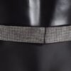 Black Silk Crystal Bow Waist Belt Elegance