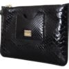 Exotic Leather Black Wristlet Wallet