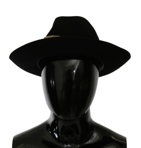 Elegant Black Lapin Wide Brim Panama Hat