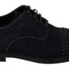Elegant Suede Derby Shoes with Silver Studs