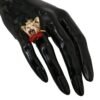 Elegant Canine-Inspired Gold Tone Ring