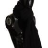 Elegance Unleashed Black Wool Scarf