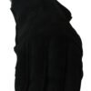 Elegant Black Leather Biker Gloves