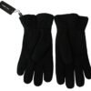 Elegant Black Leather Biker Gloves