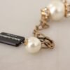 Elegant Faux Pearl Charm Necklace with Crystal Accents