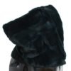 Exclusive Green Weasel Fur Hooded Scarf