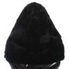 Chic Black Weasel Fur Hooded Scarf Wrap