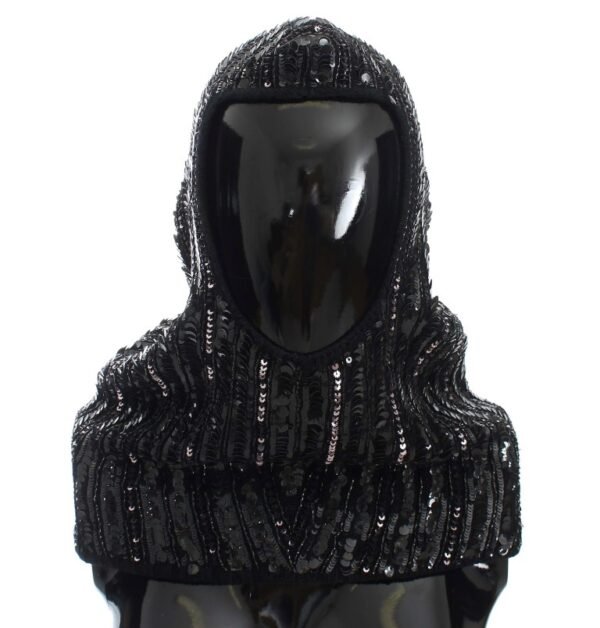 306777.jpg Elegant Black Sequined Hooded Scarf Wrap