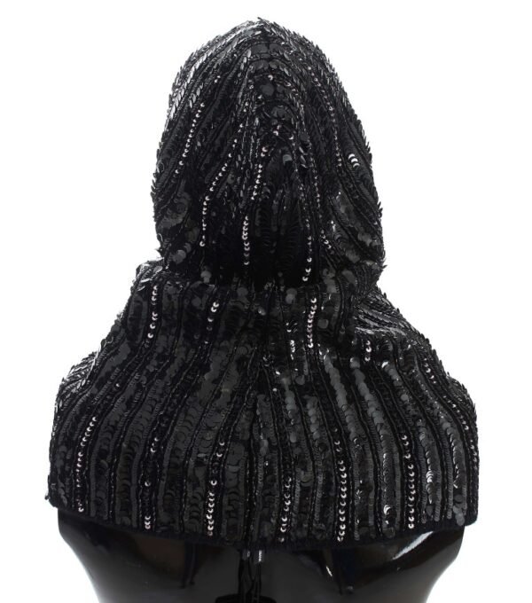 306779.jpg Elegant Black Sequined Hooded Scarf Wrap