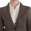 Beige Wool-Cotton Suit Set Chic Elegance