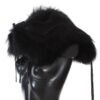 Elegant Black Fox Fur Silk Shoulder Wrap