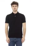 Black Cotton Men Polo Shirt
