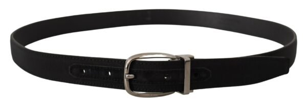 4127829.jpg Elegant Grosgrain Leather Belt with Silver Buckle