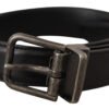 Untitled design - 111 Elegant Black Leather Belt with Metal Buckle