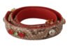 Chic Brown Python Leather Bag Strap
