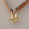 Chic Orange Leather Shoulder Strap Accessory