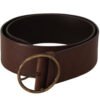 4162209.jpg Elegant Brown Leather Belt with Engraved Buckle
