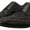 Elegant Studded Black Derby Shoes