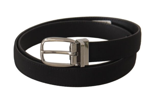 4288201.jpg Elegant Black Canvas & Leather Belt
