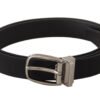 4288203.jpg Elegant Black Canvas & Leather Belt