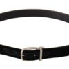 Elegant Velvet Black Belt with Logo Buckle