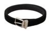 4288223.jpg Elegant Velvet Black Belt with Logo Buckle