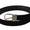 4288229.jpg Elegant Black Velvet Engraved Buckle Belt