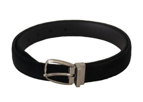4288231.jpg Elegant Black Velvet Engraved Buckle Belt