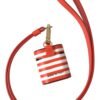 Chic Orange Striped Leather Airpods Case