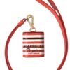 Chic Orange Striped Leather Airpods Case