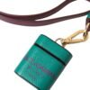 Elegant Leather Airpods Case in Green and Maroon