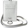 Elegant White Leather Cardholder Lanyard