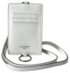 Elegant White Leather Cardholder Lanyard