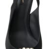 Embellished Black Slingback Heels Pumps