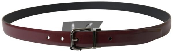 Untitled design - 35 Elegant Bordeaux Leather Belt with Metal Buckle