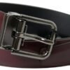 Untitled design - 34 Elegant Bordeaux Leather Belt with Metal Buckle