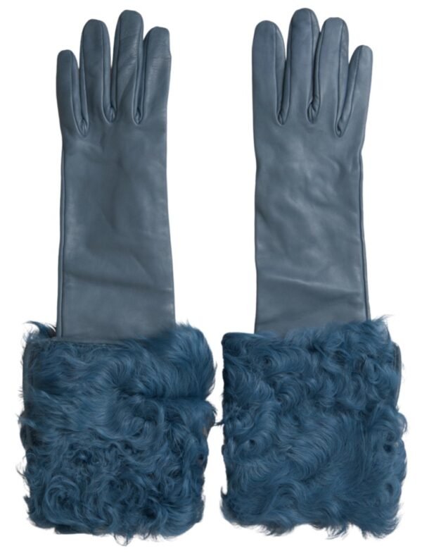 Untitled design - 7 Elegant Blue Leather Gloves with Fur Trim