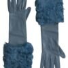 Untitled design - 8 Elegant Blue Leather Gloves with Fur Trim