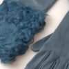 4317582.jpeg Elegant Blue Leather Gloves with Fur Trim