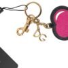 Untitled design - 7 Elegant Black Leather Keychain with Fuchsia Accent