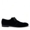 Elegant Black Velvet Derby Dress Shoes