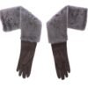4354405.jpg Elegant Gray Mink Fur Leather Elbow Gloves