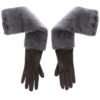 4354406.jpg Elegant Gray Mink Fur Leather Elbow Gloves