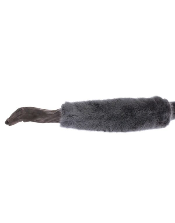 4354408.jpg Elegant Gray Mink Fur Leather Elbow Gloves