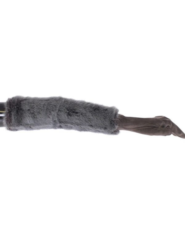4354409.jpg Elegant Gray Mink Fur Leather Elbow Gloves