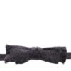 4354540.jpg Elegant Black Paisley Silk-Wool Blend Bow Tie